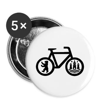 Schnellradweg Berlin Køpenhavn - Buttons groß 56 mm (5er Pack) - Weiß - Vorne
