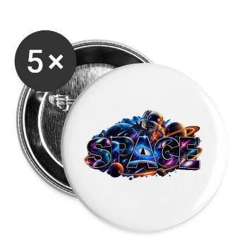Space Adventure Astronaut Cosmos - Buttons large 2.2''/56 mm (5-pack) - white - Front