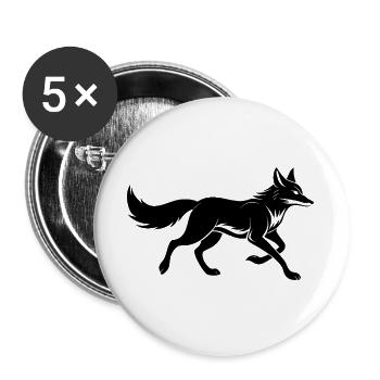 Running Fox - Buttons large 2.2''/56 mm (5-pack) - white - Front