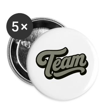Team - Buttons groß 56 mm (5er Pack) - Weiß - Vorne