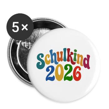 Écolier 2026 | Inscription scolaire | Première année - Lot de 5 grands badges (56 mm) - blanc - Devant