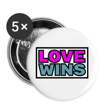 Love Wins Quote Graphic - Buttons large 2.2''/56 mm (5-pack) - white - Front