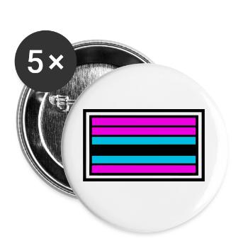Pride Flag Stripe Logo - Buttons large 2.2''/56 mm (5-pack) - white - Front