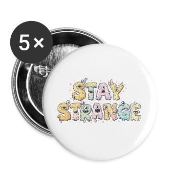 Strange Monster Letters - Buttons groß 56 mm (5er Pack) - Weiß - Vorne