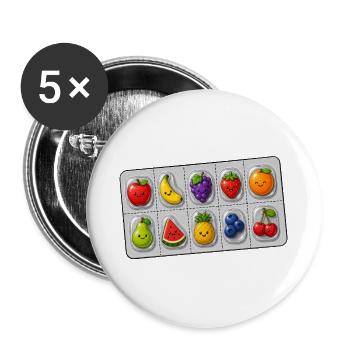 Happy Fruits - Buttons groß 56 mm (5er Pack) - Weiß - Vorne