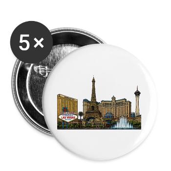 Las Vegas Neon Skyline Vintage - Buttons groß 56 mm (5er Pack) - Weiß - Vorne