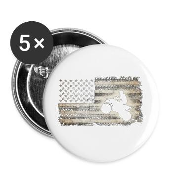 Patriotische ATV-Sprung-Silhouette - Buttons groß 56 mm (5er Pack) - Weiß - Vorne