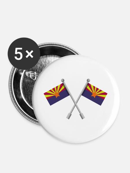 Arizona-Flagge - Buttons groß 56 mm (5er Pack) - Weiß