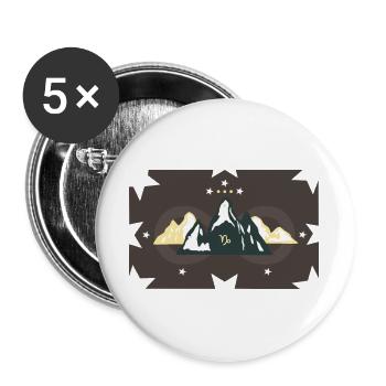 Steinbock - der Berggeist - Buttons groß 56 mm (5er Pack) - Weiß - Vorne