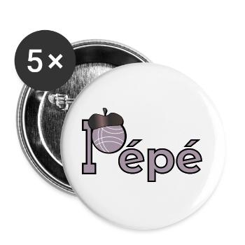 Bouliste Pépé Frankreich - Buttons groß 56 mm (5er Pack) - Weiß - Vorne