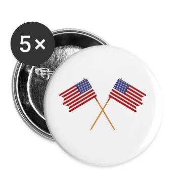 Flagge der Vereinigten Staaten - Buttons groß 56 mm (5er Pack) - Weiß - Vorne