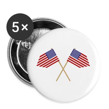 Flagge der Vereinigten Staaten - Buttons groß 56 mm (5er Pack) - Weiß - Vorne