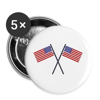 Flagge der Vereinigten Staaten - Buttons groß 56 mm (5er Pack) - Weiß - Vorne