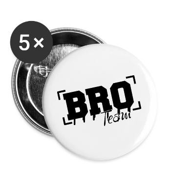 Bro Team - Buttons groß 56 mm (5er Pack) - Weiß - Vorne