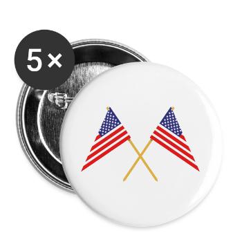 Flagge der Vereinigten Staaten - Buttons groß 56 mm (5er Pack) - Weiß - Vorne