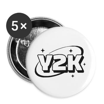 Y2K Nostalgie Neon Sparkle - Buttons groß 56 mm (5er Pack) - Weiß - Vorne