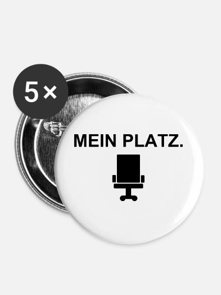 Mein Platz – Bürostuhl-Statement - Buttons groß 56 mm (5er Pack) - Weiß