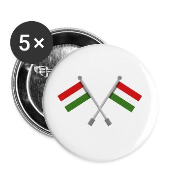 Ungarische Flagge - Buttons groß 56 mm (5er Pack) - Weiß - Vorne