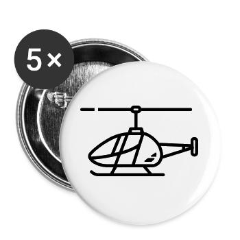 Gyrokopter - Buttons groß 56 mm (5er Pack) - Weiß - Vorne