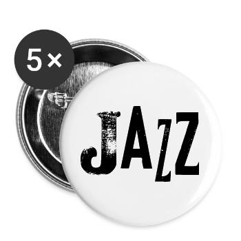 Vintage Jazz Typografie-Logo - Buttons groß 56 mm (5er Pack) - Weiß - Vorne