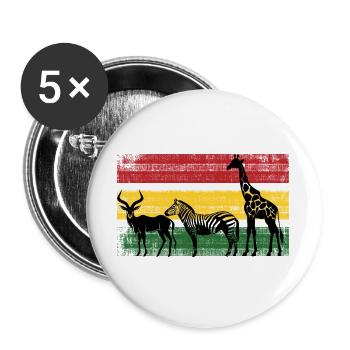 Afrika Safaritour Tiere Africa Urlaub Natur - Buttons groß 56 mm (5er Pack) - Weiß - Vorne