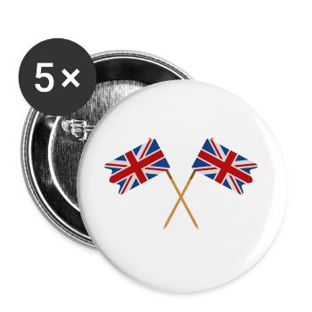 Flagge Großbritanniens - Buttons groß 56 mm (5er Pack) - Weiß - Vorne