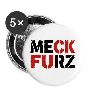 Meck Furz | Merz - nicht mein Kanzler - Buttons groß 56 mm (5er Pack) - Weiß - Vorne
