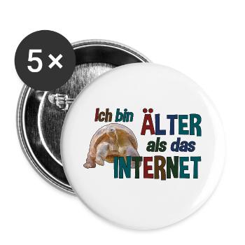 Älter als das Internet - Schildkröte - Buttons groß 56 mm (5er Pack) - Weiß - Vorne