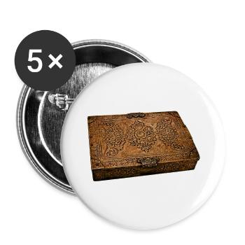 Ornamentiertes Blumenkorb Schatzkästchen - Buttons groß 56 mm (5er Pack) - Weiß - Vorne
