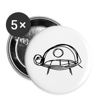 Schildkröte handgezeichnet - Buttons groß 56 mm (5er Pack) - Weiß - Vorne