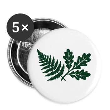 Farn Eichenlaub Wald Silhouette - Buttons groß 56 mm (5er Pack) - Weiß - Vorne