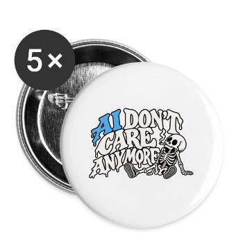 KI interessiert sich nicht mehr, Skelett - Buttons groß 56 mm (5er Pack) - Weiß - Vorne