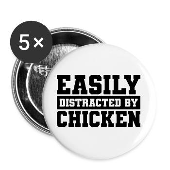 Huhn Spruch Humor - Buttons groß 56 mm (5er Pack) - Weiß - Vorne