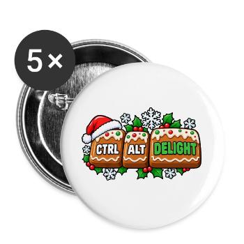 Ctrl Alt Delight Weihnachtsdesign - Buttons groß 56 mm (5er Pack) - Weiß - Vorne