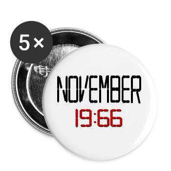 60. Geburtstag November 1966 - Buttons groß 56 mm (5er Pack) - Weiß - Vorne