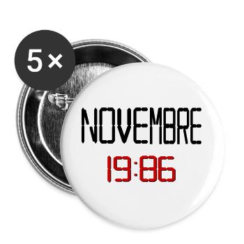 Geburtstag, November 1986 Französisch - Buttons groß 56 mm (5er Pack) - Weiß - Vorne