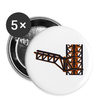 Raketenturm Startrampe Icon - Buttons groß 56 mm (5er Pack) - Weiß - Vorne