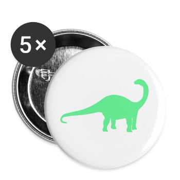 Neon Dino Silhouette - Buttons groß 56 mm (5er Pack) - Weiß - Vorne