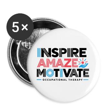 Ergotherapie Ergotherapie-Student Pädiatrie - Buttons groß 56 mm (5er Pack) - Weiß - Vorne