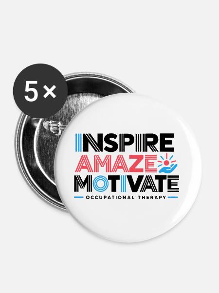 Ergotherapie Ergotherapie-Student Pädiatrie - Buttons groß 56 mm (5er Pack) - Weiß
