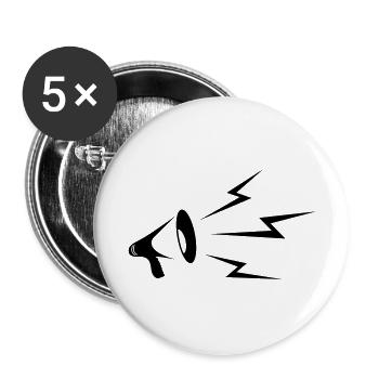 Megafon - Buttons groß 56 mm (5er Pack) - Weiß - Vorne