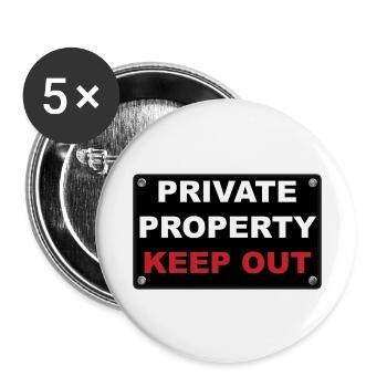 private property - Buttons large 2.2''/56 mm (5-pack) - white - Front