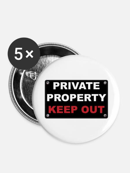 private property - Buttons groß 56 mm (5er Pack) - Weiß