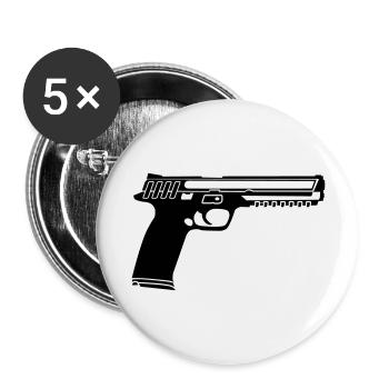 gun - Buttons groß 56 mm (5er Pack) - Weiß - Vorne