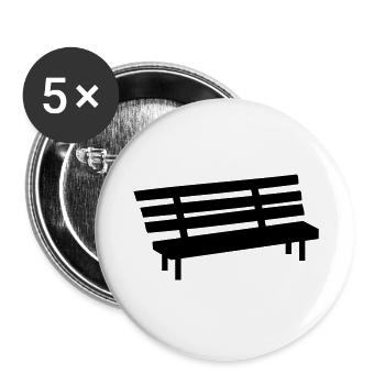 Parkbank - Buttons groß 56 mm (5er Pack) - Weiß - Vorne