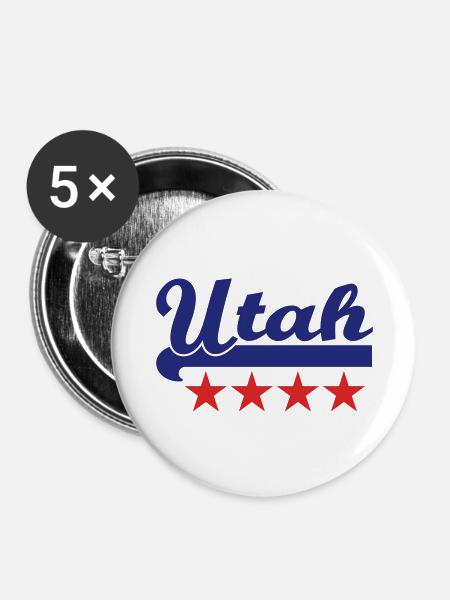 utah - Buttons groß 56 mm (5er Pack) - Weiß
