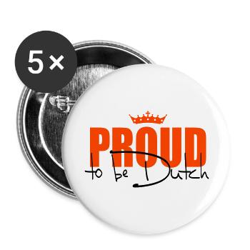 Proud to be Dutch - Lot de 5 grands badges (56 mm) - blanc - Devant