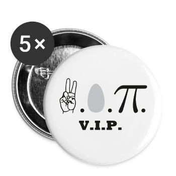 VIP - Buttons groß 56 mm (5er Pack) - Weiß - Vorne
