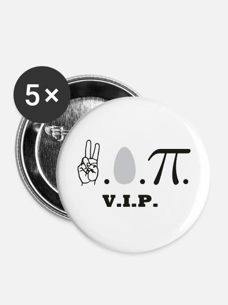 VIP - Buttons groß 56 mm (5er Pack) - Weiß