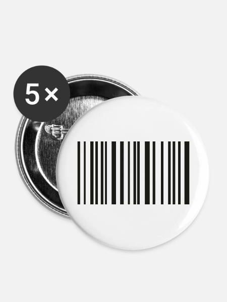 barcode - Buttons groß 56 mm (5er Pack) - Weiß